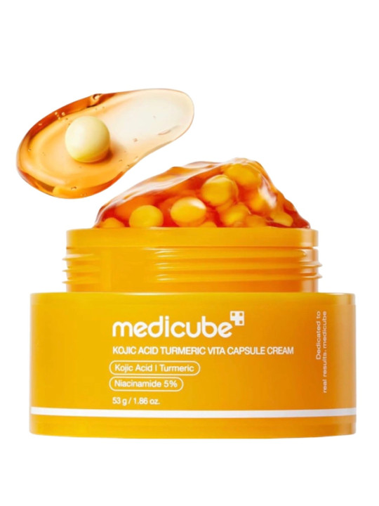 Medicube Kojic Acid Turmeric Vita Capsule Cream - Crema Iluminadora y Perfeccionadora con Acido Kojico